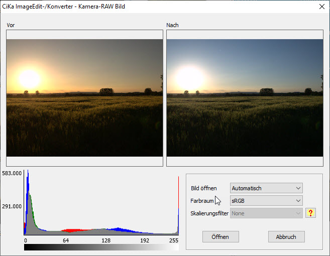 RAW Editor - Bild Automatisch RAW Editor - Bild Automatisch