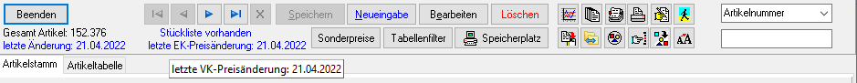 letzte EK-Preisänderung
