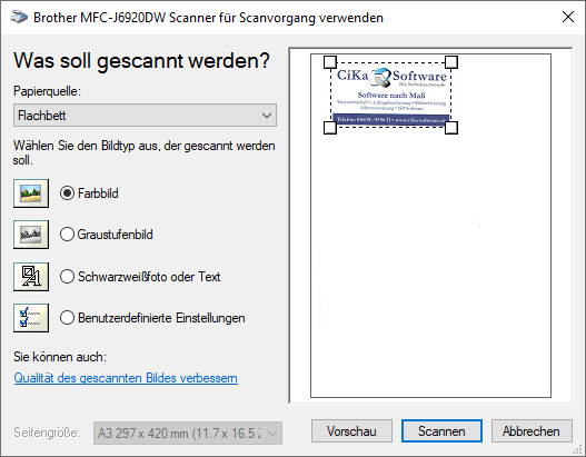 Scanner Vorschau Scanner Vorschau